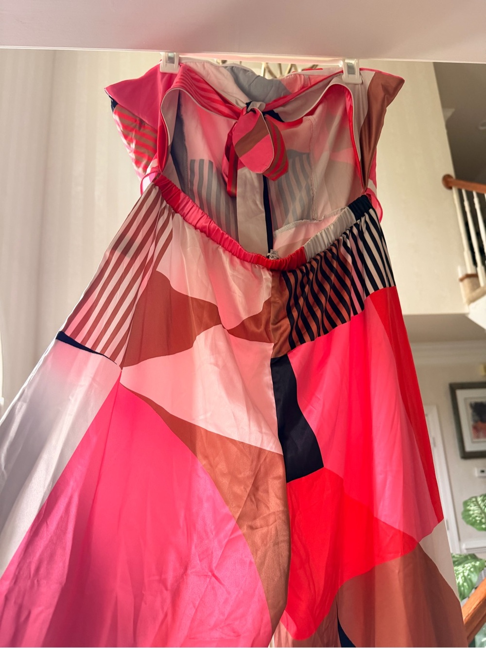 Vibrant Pink Strapless Wide-Leg Jumpsuit - Picture 4 of 8